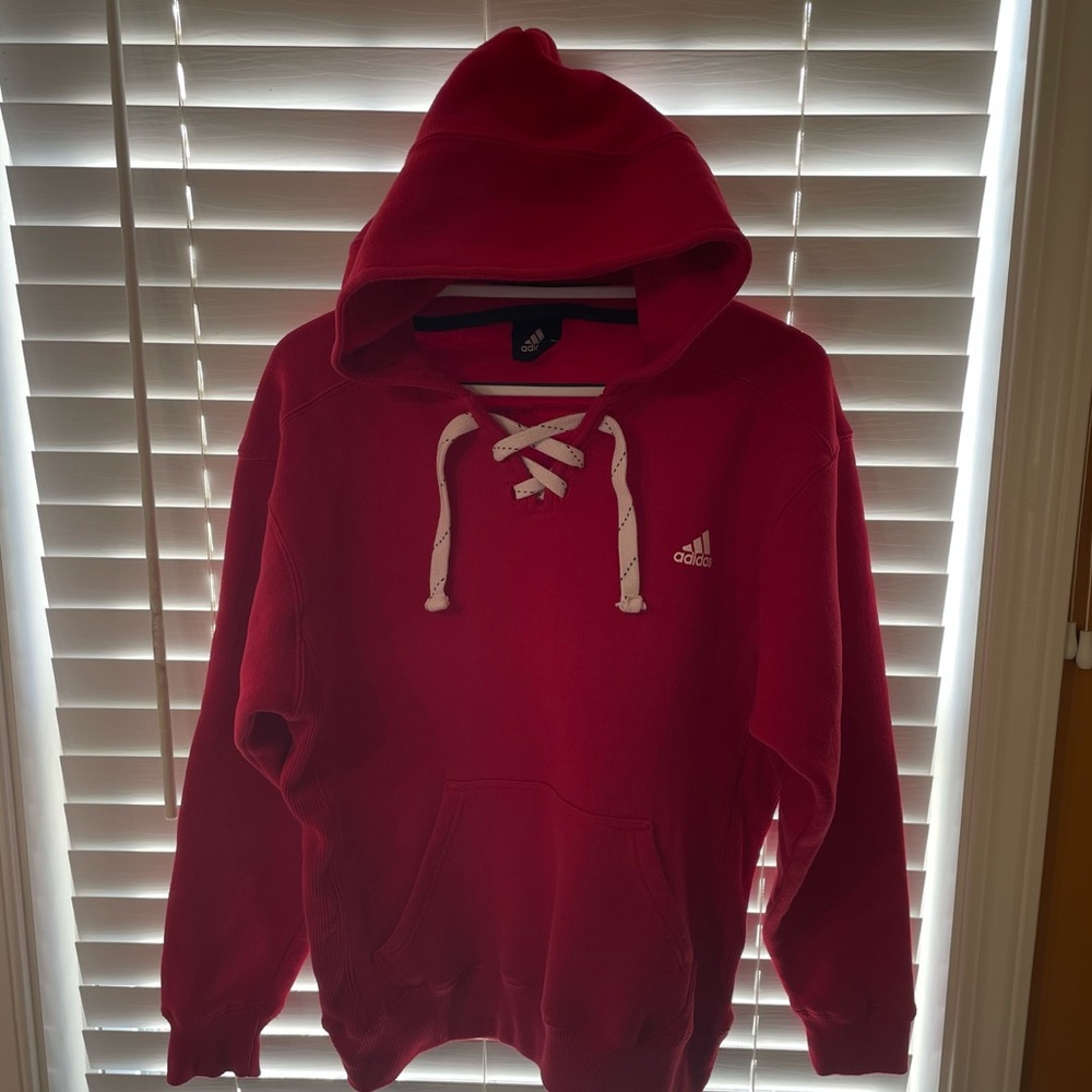 Adidas Hockey-Style Hoodie :: Size Small :: Red